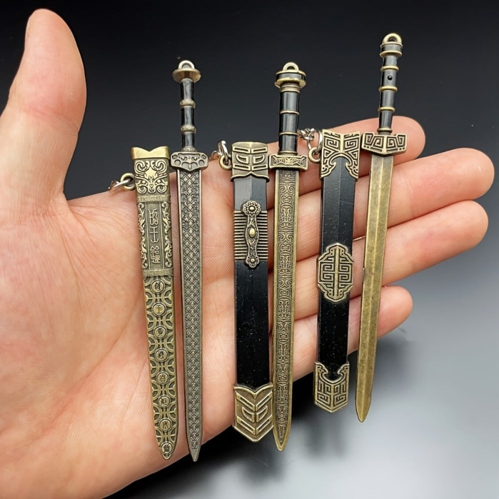 Collectible Miniature Weapons - Sword Set 7pcs Metal Alloy Ancient Anime Cosplay Pendant Collection - product detail view 8