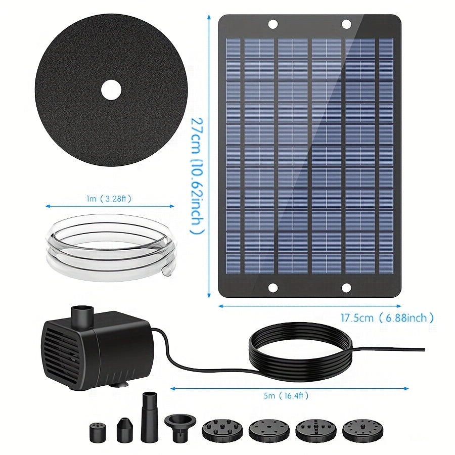 Separate-Panel Solar Fountain Pump with 1.5W, 2.5W, 3.5W and 9W Checkout Options and Nozzle Sets