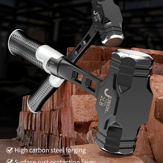 Octagonal Hammer High Carbon Steel Heavy Duty Sledge Hammer with Non-Slip Grip Handle, Rust-Proof Head for Demolition Construction Masonry Driving Stakes Outdoor Indoor Home Use (2/3/4 lb)