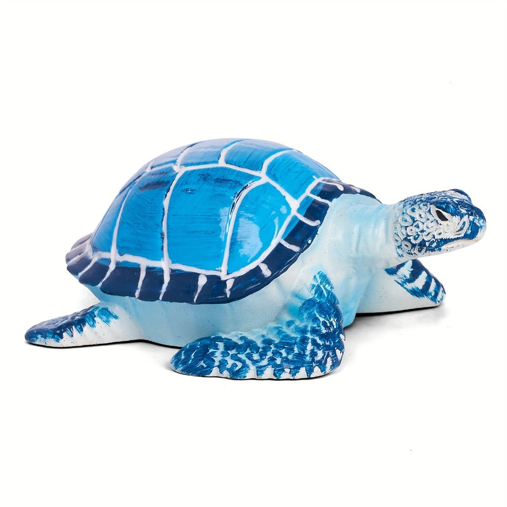 Four-Piece Green Sea Turtle Toilet Bolt Cap Set with Hand-Painted Coastal Bathroom Accent Design