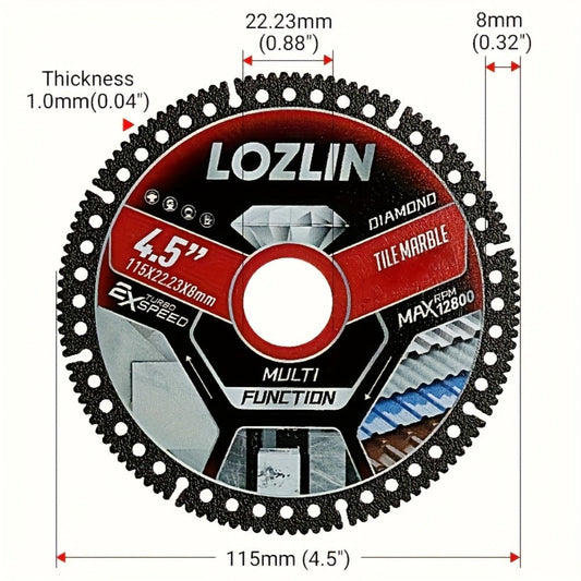 Diamond Tile Saw Blade 4.5 Inch Ultra Thin 3 Pack Precision Cutting for Tile Porcelain Marble Granite Ceramic Trim Chamfer Angle Grinder Compatible Dry Wet Cutting Disc