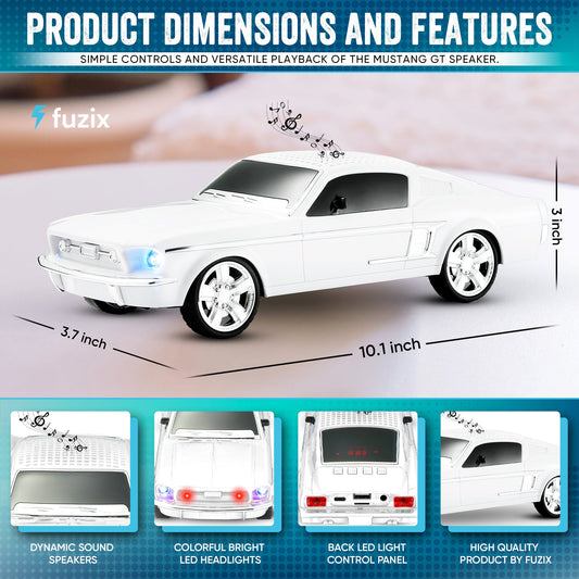Fuzix WS-1967 Classic Car Bluetooth Speaker with LED Lights | Retro Replica Wireless Stereo, FM Radio, USB/TF/AUX, Built-in Mic, Rechargeable – Novelty Gift for Car Enthusiasts, Home, Travel & Parties