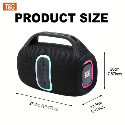 TG674 30W Outdoor Portable Bluetooth Speaker IPX4 Waterproof Dual Pairing Stereo 3600mAh Battery Booming Bass Handle Wireless Subwoofer Speaker for Camping Party