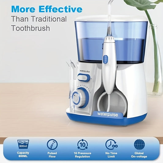 Cordless Water Flosser Electric Oral Irrigator Portable Rechargeable Dental Cleaner - Teeth Cleaning Water Dental Floss for Braces Bridges Gum Care Home Travel Blue Purple