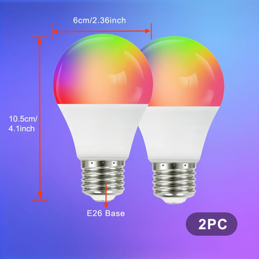 Alexa Smart Light Bulbs RGB Color Changing 2 Pack A19 E26 WiFi - Voice App Control LED Bulbs Compatible with Google Home, Music Sync, 104 Scenes, Dimmable for Bedroom Living Room Gaming Room