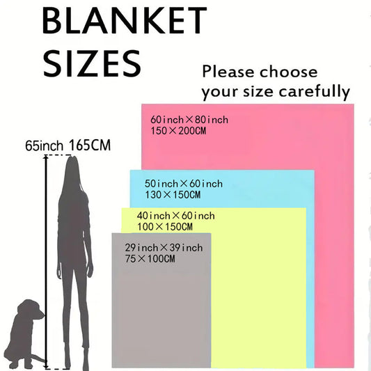 Deer Pattern Flannel Throw Blanket 200-250GSM Soft Warm
