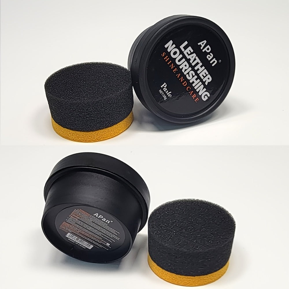 Colorless Leather Care Wax Kit with Applicator Sponge for Shoes, Bags, Jackets, Furniture and Faux Leather