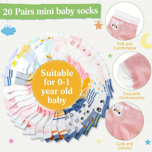 Baby Shower Sock Hunt Party Supplies Game with 20 Pairs of Socks, Wooden Sign and Five Themes