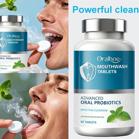 Toothpaste Tablets 120 Count Mint Flavor — Portable Mouthwash Tablets for Fresh Breath & Gentle Whitening, Travel-Friendly Mess-Free On-the-Go Oral Care for Women Men & Kids