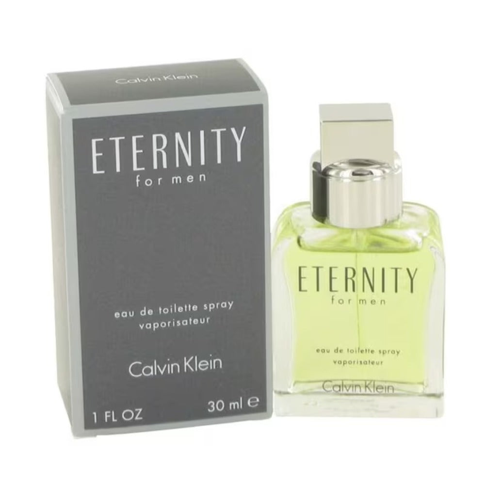 Cologne Eau de Parfum for Men Calvin Klein Eternity with Clear Spray Bottle and Gray Presentation Box