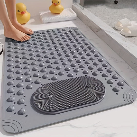 Non-Slip Bath Mat with Massage Buttons - PVC Shower Mat with Polka Dot Pattern, 0.35" Thick Rectangular Bathroom Safety Mat | Anti-Slip Bathtub Mat for Shower, Tub & Bathroom Floor | Multiple Colors