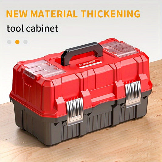 Portable Toolbox Organizer with Tray & Dividers – 17/21 Inch Heavy-Duty 3-Layer Folding Tool Storage Box for Home, Garage & Workshop