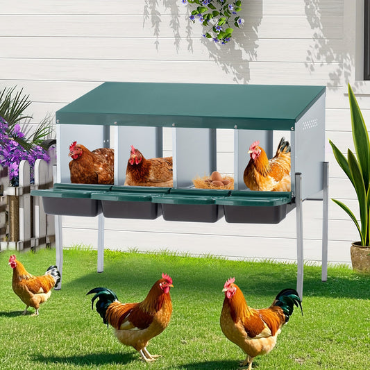 Metal Chicken Nesting Box Galvanized Steel 3-10 Compartment Roll-Away