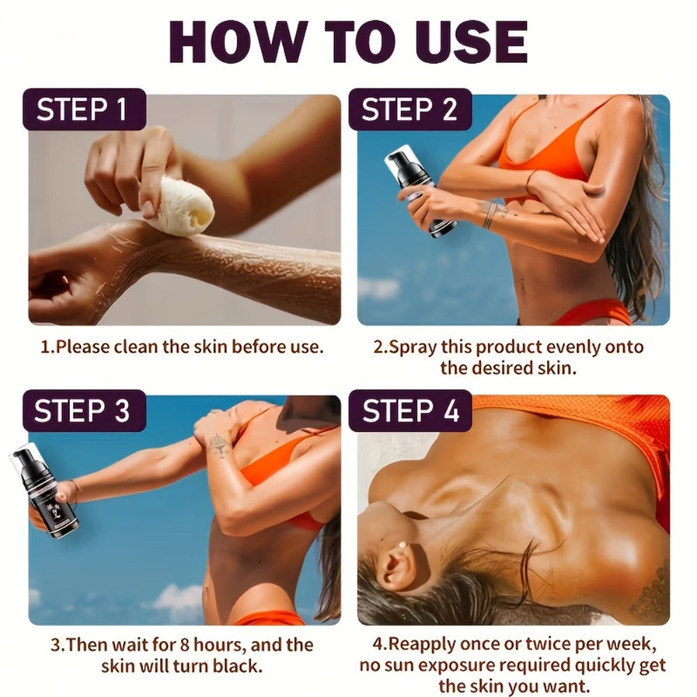 Coconut Self-Tanning Mousse Set with 60ml Pump Bottle and Applicator Glove for Body Application