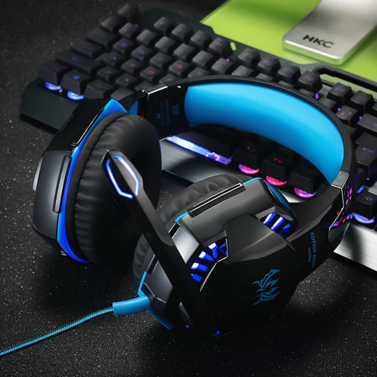 Gaming Headset with Mic LED Light Over Ear Wired Headphones for PC PS5 Xbox Nintendo Switch Video Games Immersive Surround Sound Noise Cancelling Microphone