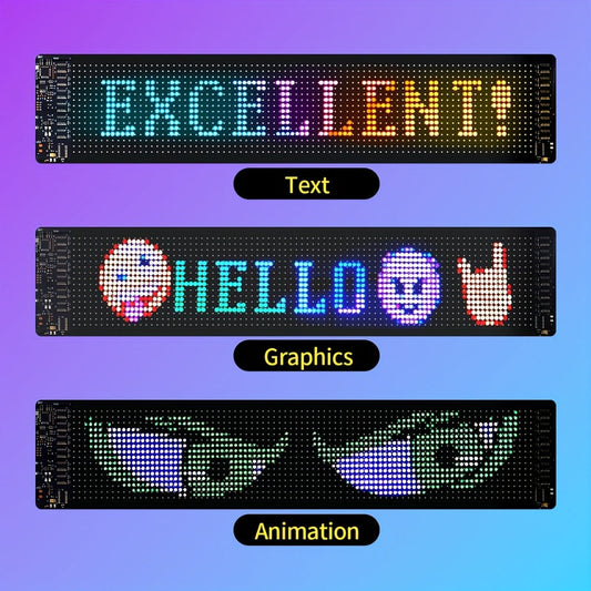 Programmable LED Sign Large Flexible Matrix Panel, App-Controlled Text & Animation, Music Rhythm Display, USB 5V, Indoor Shop Bar Bedroom Decoration Digital Scrolling Sign