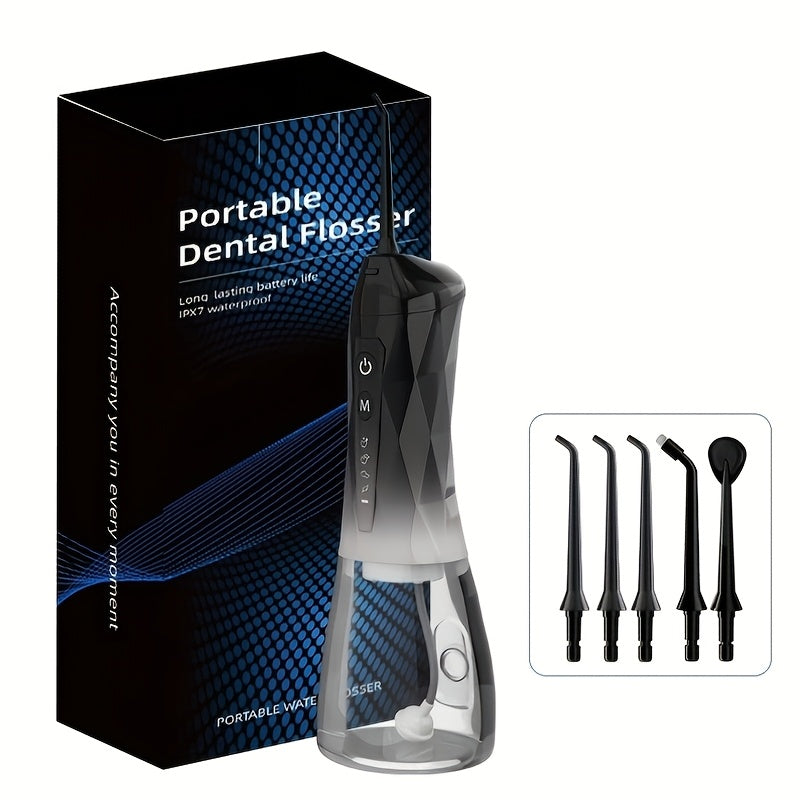 320ml USB-C Rechargeable Water Flosser with Four Nozzles, IPX7 Marking and Four Gradient Color Options