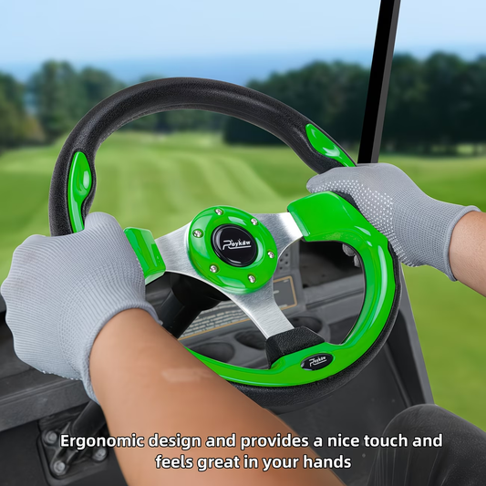 Golf Cart Steering Wheel 12.5 Inch Universal Fit – Compatible with Club Car DS Precedent Tempo, EZGO RXV TXT, Yamaha G29 Drive & Drive 2 | Upgrade Replacement Wheel