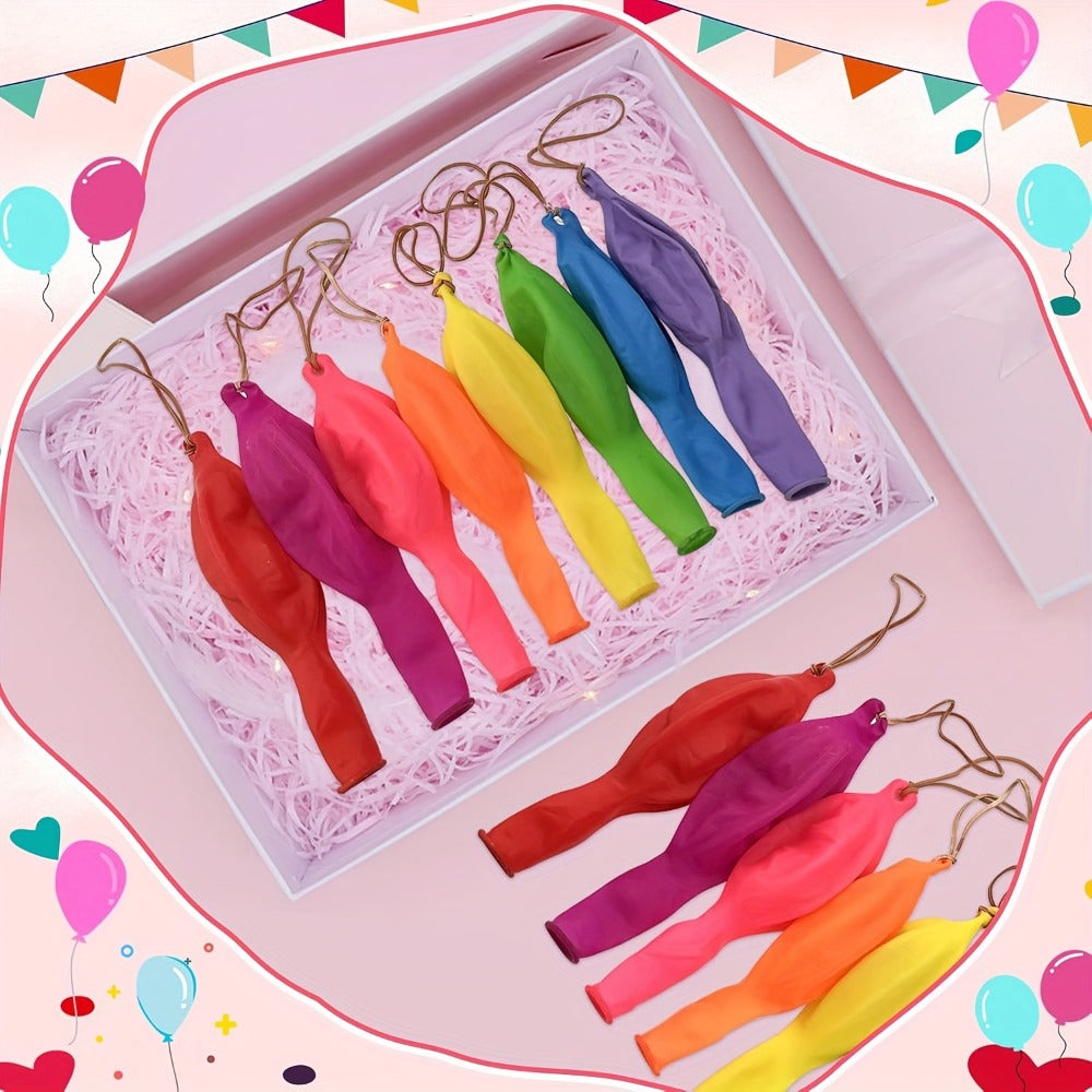 Party Favors Neon Punch Balloons, 48-Piece Latex Assortment with Pre-Attached Elastic Bands