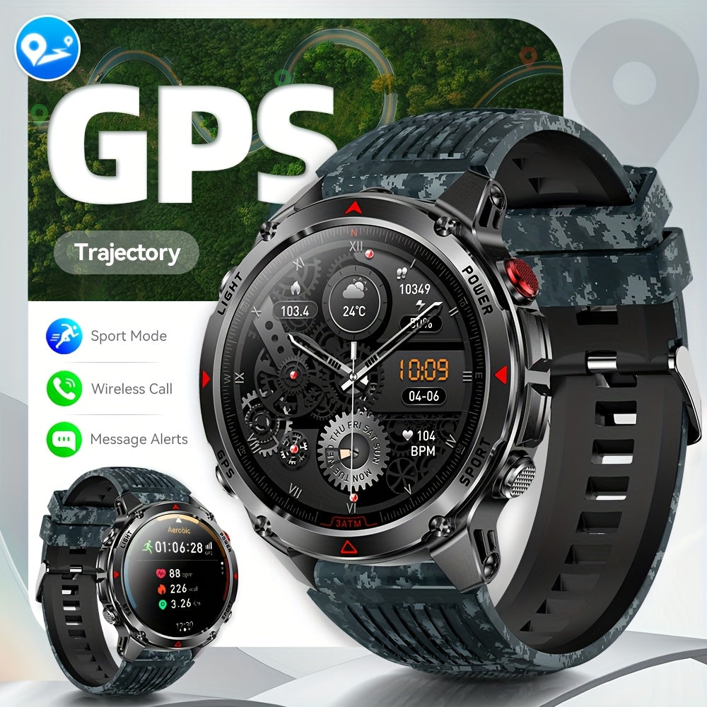 Smart Watch 1.46-Inch Round GPS Display with 3ATM Rating, Wireless Calling and Eight Strap Styles