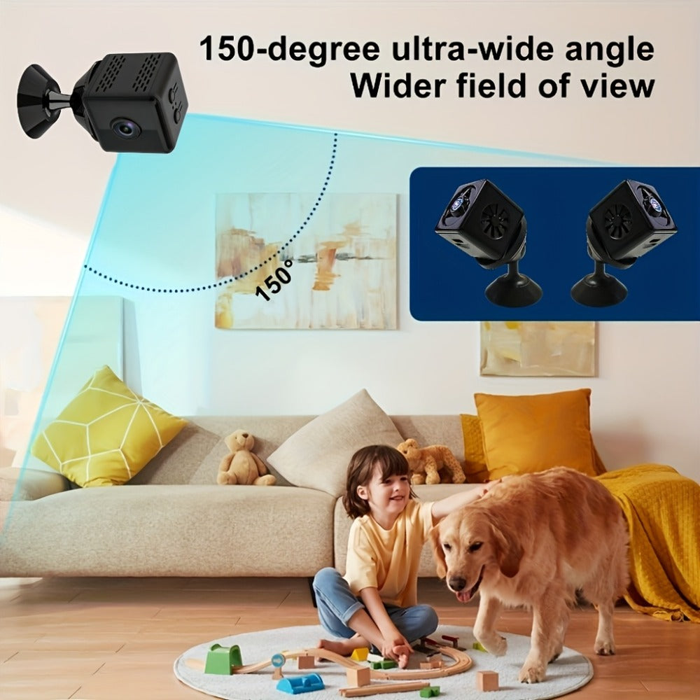 2K Mini Magnetic Security Camera, Continuous Video Recording, Night Vision, 2.4G WiFi, USB & Battery Dual Power