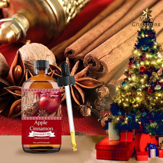 Aromatherapy Oil Apple Cinnamon Blend with Aloe Vera and Jojoba Oil in 120ml Bottle for Diffuser and Massage
