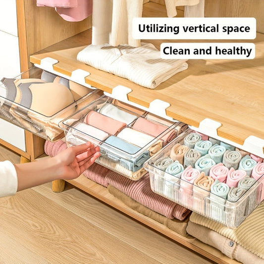 15-Compartment Wall-Mounted Underwear & Socks Hanging Storage Box – Waterproof Transparent Closet Organizer for Home, Durable Plastic Shelf Partitions