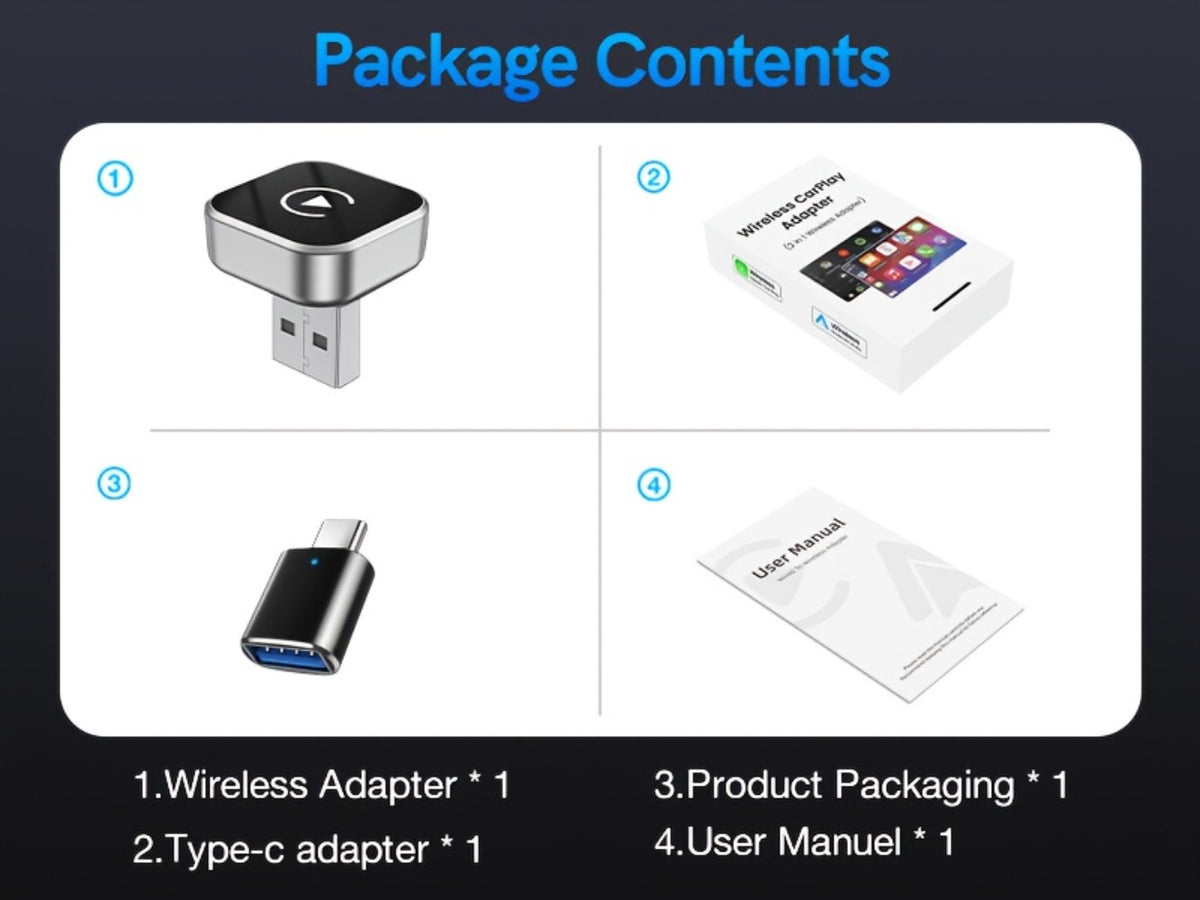 Wireless CarPlay Adapter 2-in-1 for iPhone & Android Auto, Mini USB-C Dongle, Convert Wired to Wireless, Plug & Play, Auto Connect, Low Latency, Dual-Band 2.4G+5G – 2026 Upgraded