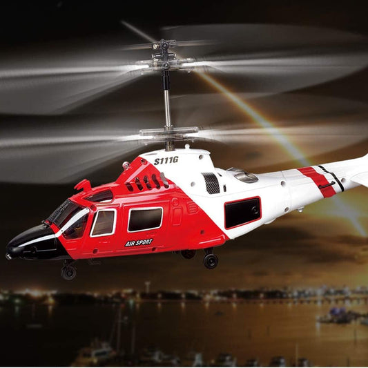 SYMA S111G Coast Guard RC Helicopter 3-Channel Gyro Stabilized Mini Indoor Helicopter LED Lights 5-6 Min Flight Time | Beginner-Friendly RC Aircraft for Kids Teens Adults | Birthday Gift