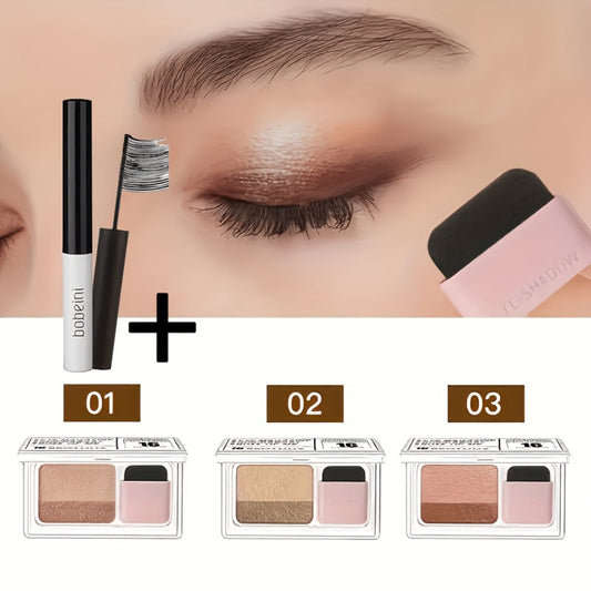 Duo Eyeshadow Palette Set 3 Pack — 2-Color Matte & Shimmer Blendable Eye Makeup with Applicator Brush, Smudge-Proof Long-Lasting Formula for Daily Wear Party Glam Gift for Women