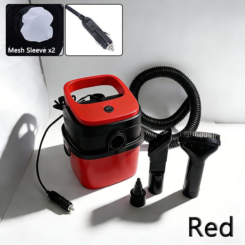 12V Bucket-Style Car Vacuum Cleaner with Suction and Blower Ports, 0.4L-Plus Source Capacity and Seven Colors