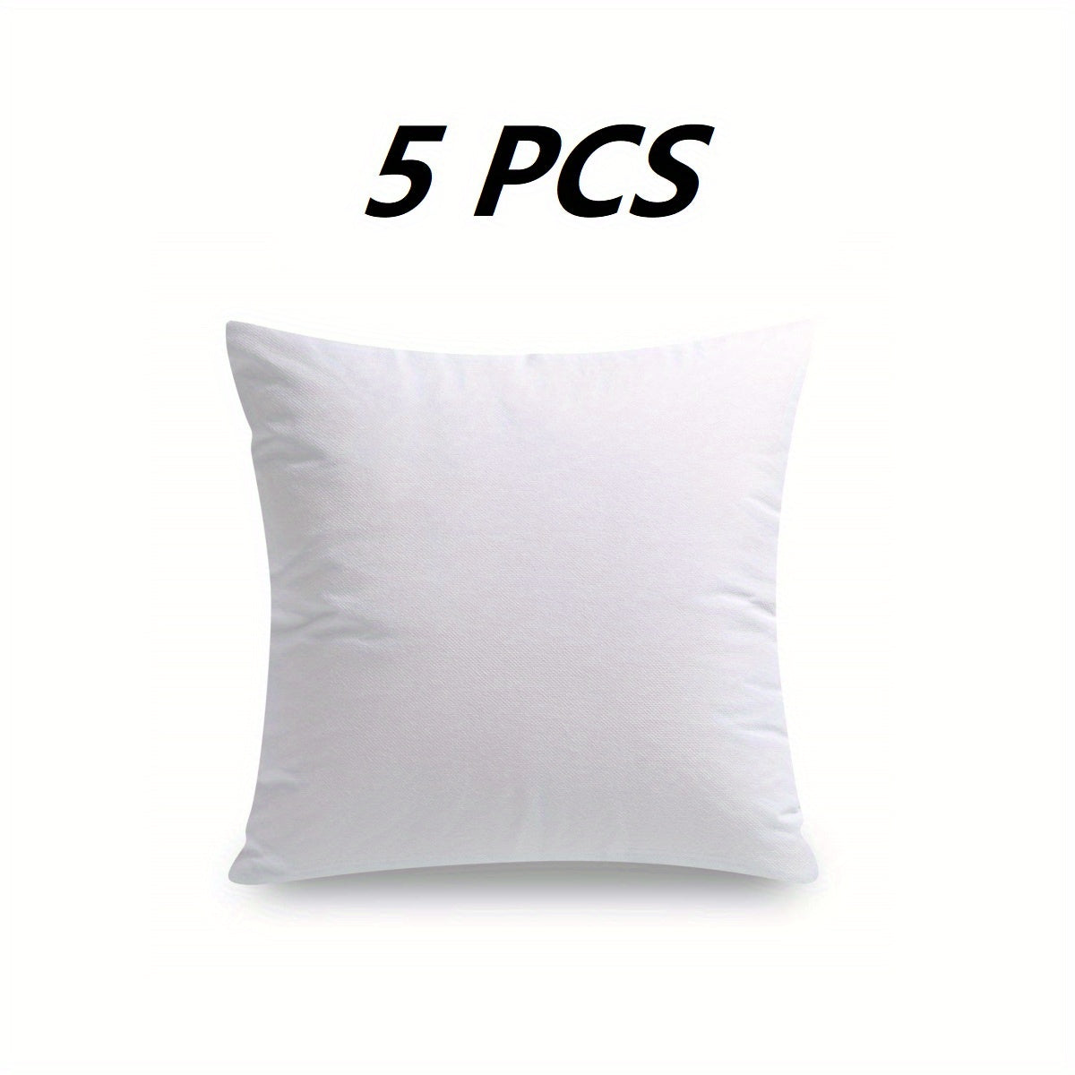 White Pillow Inserts in Square or Lumbar Sizes with Single, Three, Five, Sixteen or Twenty-Piece Packs
