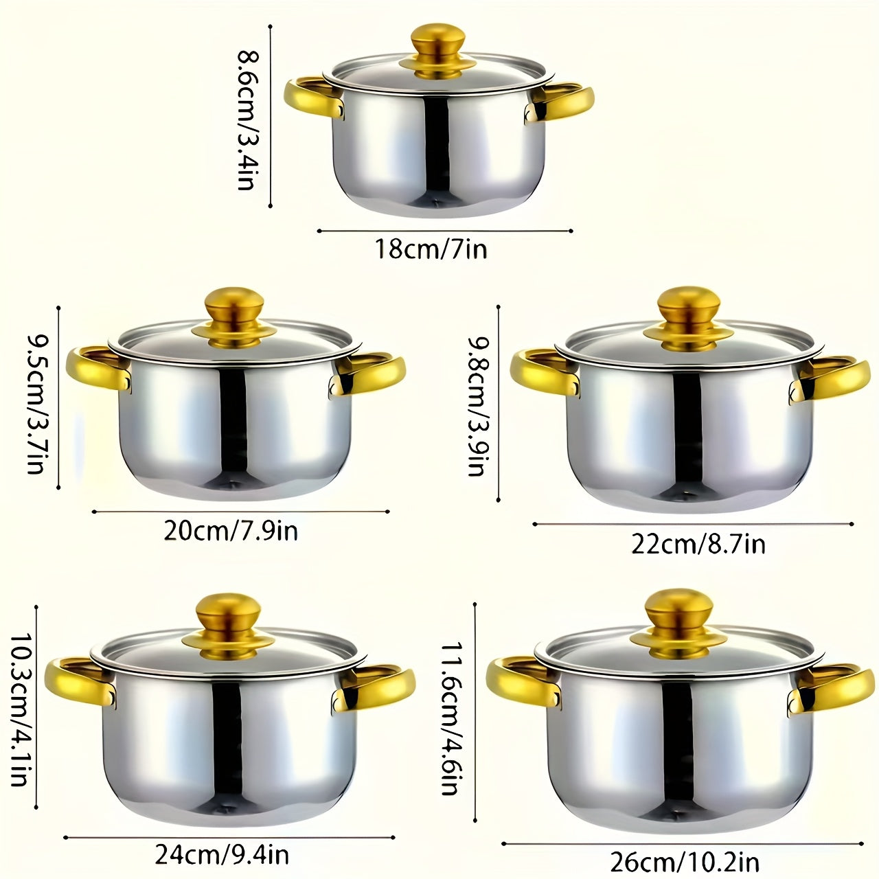 Non-Stick Cookware Set Pots and Pans 10 & 12 Piece – Heat-Resistant Frying Pan, Saucepan & Stewpot | Honeycomb Coating Stainless Steel Kitchen Cooking Set for All Stoves | Stylish Durable Multifunctional