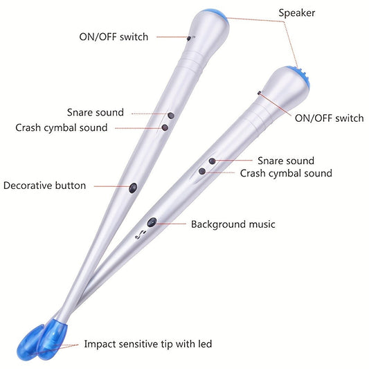 Drum Stick Set, Portable, 36V, Leisure, entertainment, party for Practice and Performance detail image
