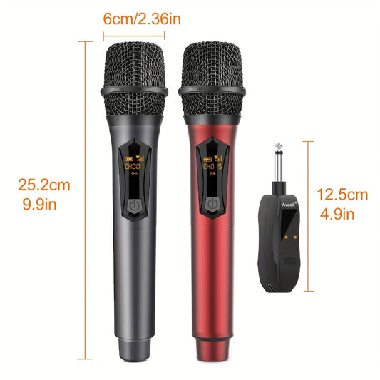 Dual Wireless Handheld Microphone System with Rechargeable Receiver detail image