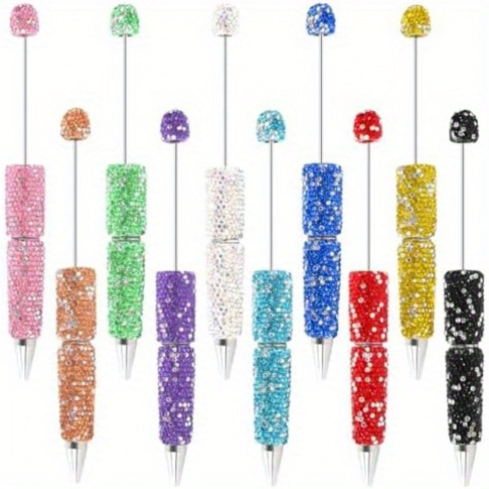 Glitter Beaded Ballpoint Pens, 20-Piece Colorful Set with Sparkly String Beads for Office, School, Party Favors and Gift Bags