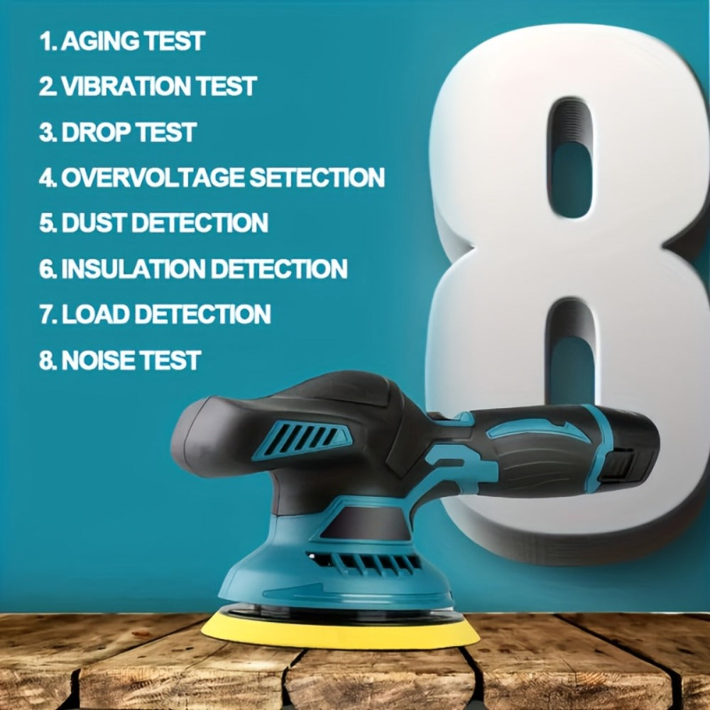 Cordless Car Polisher Buffer Machine – 8-Speed 5000 RPM Orbital Polishing Machine with 6" Pad, Rechargeable Battery & Charger for Car Detailing & Scratch Removal