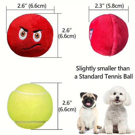 Dog Toy 6-Pack Multicolor Soft Stuffed Plush Balls with Built-In Squeakers for Puppies and Small Dogs