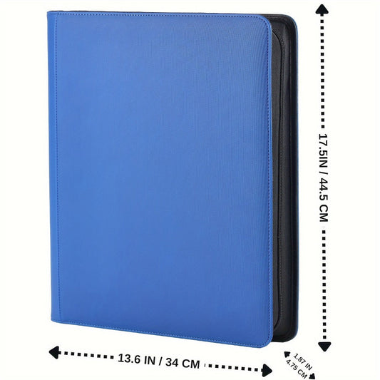 Trading Card Binder Ringless 16 Pocket – Double-Sided Side-Loading Zipper Card Album for Pokemon MTG TCG Sports Cards K-pop Photocards Large Capacity Collector Folder