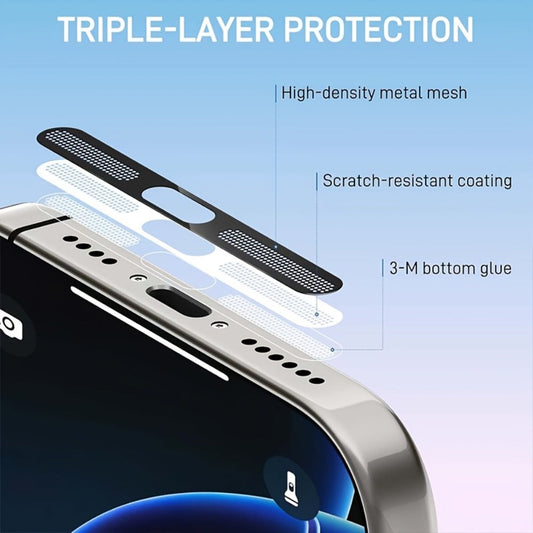 Metal Speaker Dust Mesh for iPhone 2-Pack – Anti-Dust Cover Sticker, Dustproof Mesh Net for Speaker & Earpiece, Multiple Colors, Compatible with iPhone 16 / 15 / 14 / 13 / 12 / 11 Series