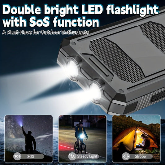 Solar Power Bank 45800mAh QC3.0 Fast Charging – Dual USB Portable Charger with LED Flashlight for Camping Hiking Travel Emergency, High Capacity Battery Pack for All Cell Phones & Devices