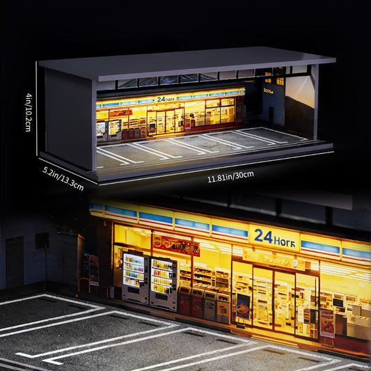 LED Light-Up 1:64 Scale Garage Diorama Display Case | 6-Car Capacity, Clear Acrylic Dust-Proof, Expandable Showcase for Diecast Collectors