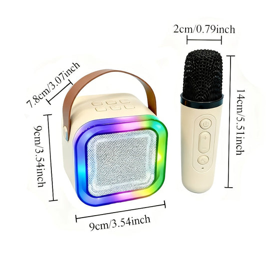 Karaoke Speaker Set with 2 Wireless Microphones & 1200mAh Battery – 3-Piece Portable KTV Party Bundle, Perfect Gift for Family Gatherings, Birthdays & Friends