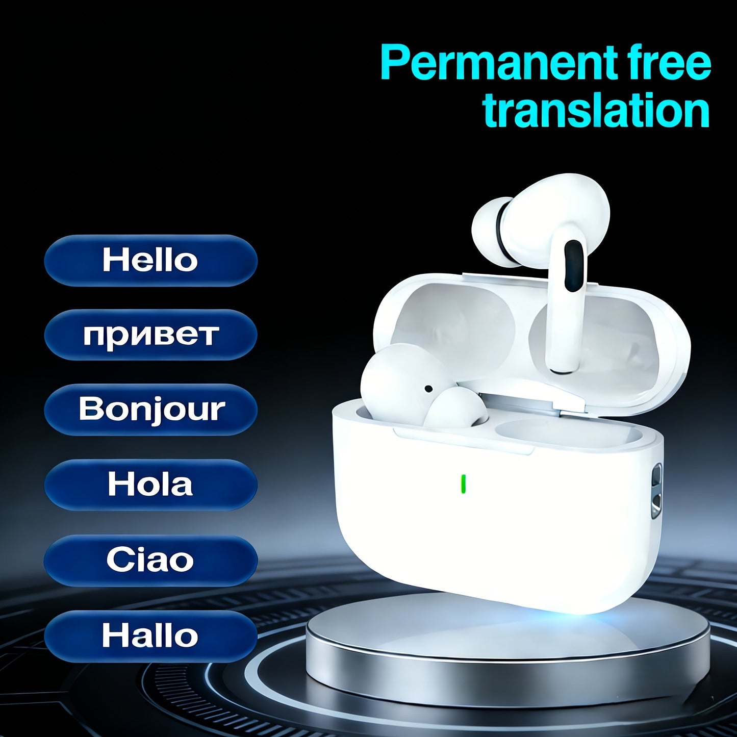 Wireless Earbuds 3-in-1 Standard, Translation or Screen Models with HD Calls and Charging Case