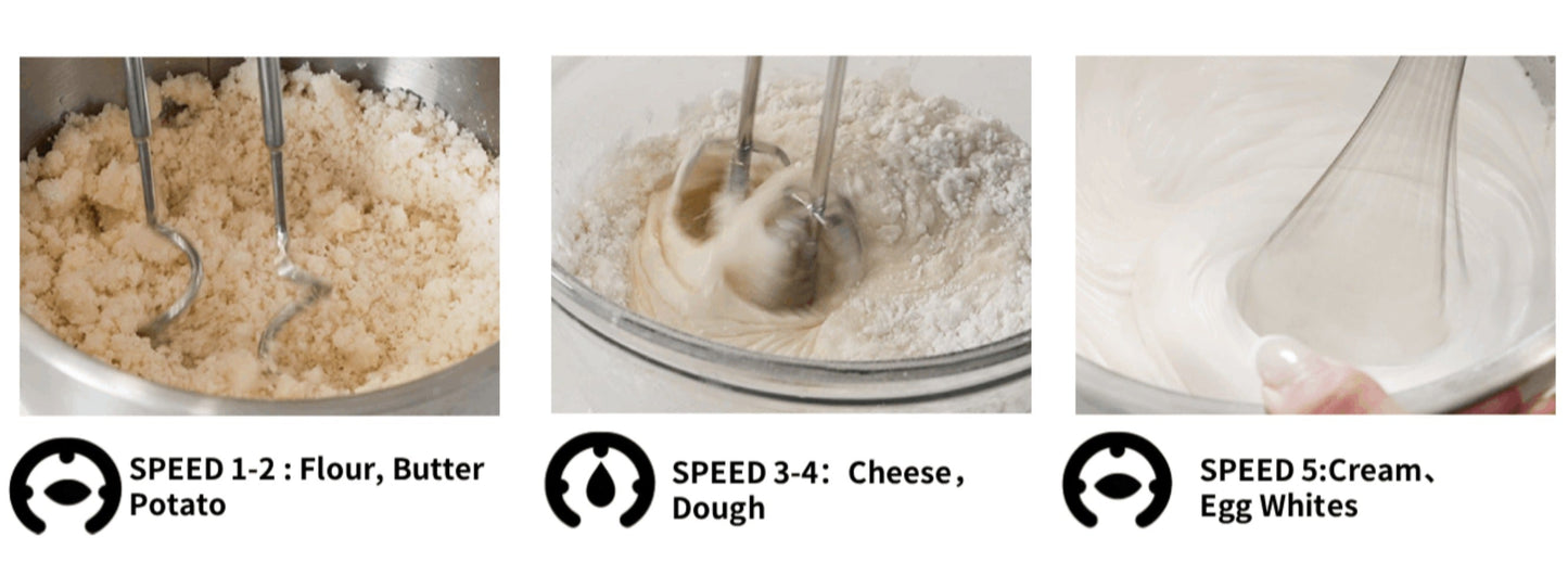 Hand Mixer Electric 400W with Storage Stand & 5-Speed Turbo Boost – 5 Stainless Steel Attachments for Baking Cream Cake Dough Cookie