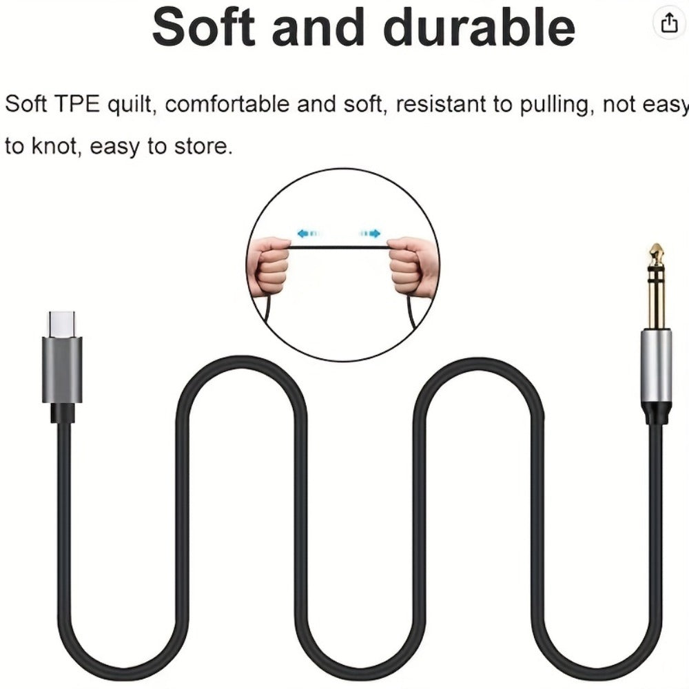 Type-C to 6.35mm 1/4 Inch Audio Cable USB-C to Quarter Inch Adapter Cable for Smartphone Mixer for an Everyday Personal Care Routine