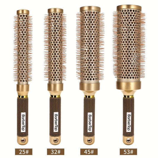 Round Hair Brush Nano Ceramic Ion – Heat Resistant Blowout Styling Roller Comb for Voluminous Bangs, Wavy Curls & Smooth Blowouts – 4 Sizes 25mm 32mm 45mm 53mm, All Hair Types