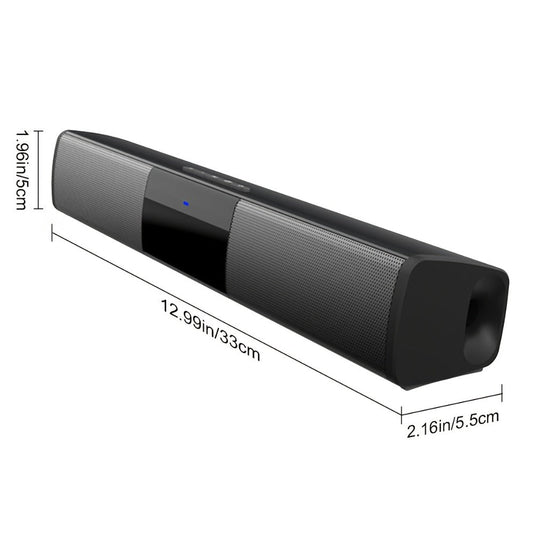 13-Inch Wireless TV Soundbar Speaker with Surround Sound, Bluetooth TWS Stereo Pairing, TF AUX FM USB Inputs, Easy Setup for Smart TV, PC, Projector – Home Theater Sound Bar for Movies, Gaming & Holiday Entertaining