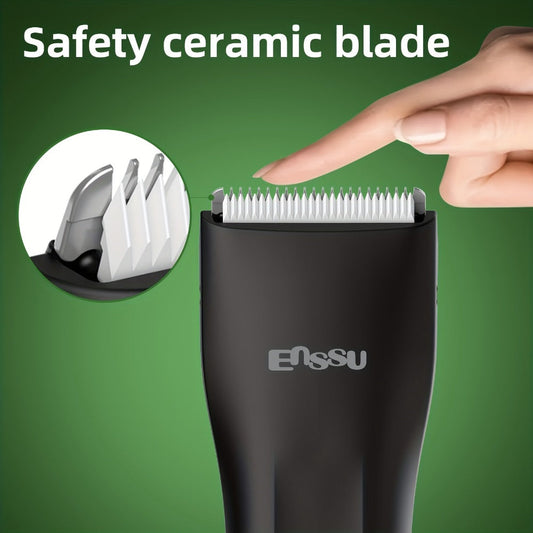 Manscaping Trimmer for Men IPX7 Waterproof Ceramic Blade Electric Groin & Pubic Body Hair Shaver – LCD Battery Display Replaceable Head Safe Grooming Tool, Black Blue White
