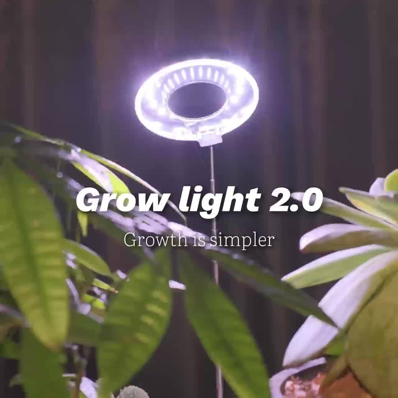 Grow Light for Indoor Plants 4-Head Full Spectrum | 720° Rotatable Retractable Pole 4 Dimming Modes Auto Timer 3/6/9H USB | Desktop Potted Plants